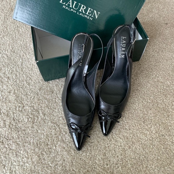 Ralph Lauren sling back shoes. Worn once (inside).Great condition.Box not avail. - Picture 2 of 3